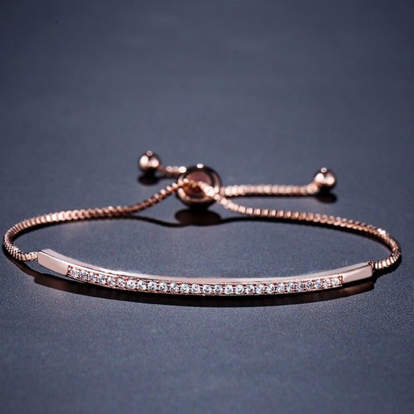 Swarovski Tennis Slider Bracelet in Rose Gold - Picture 1 of 2